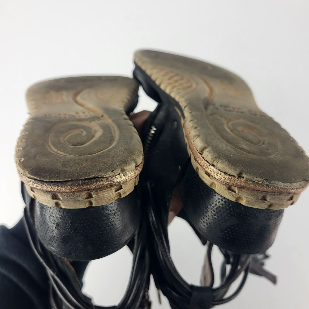 A.S. 98 Petrona Womens Black Distressed Tassel Boho Sandal - Picture 10 of 16